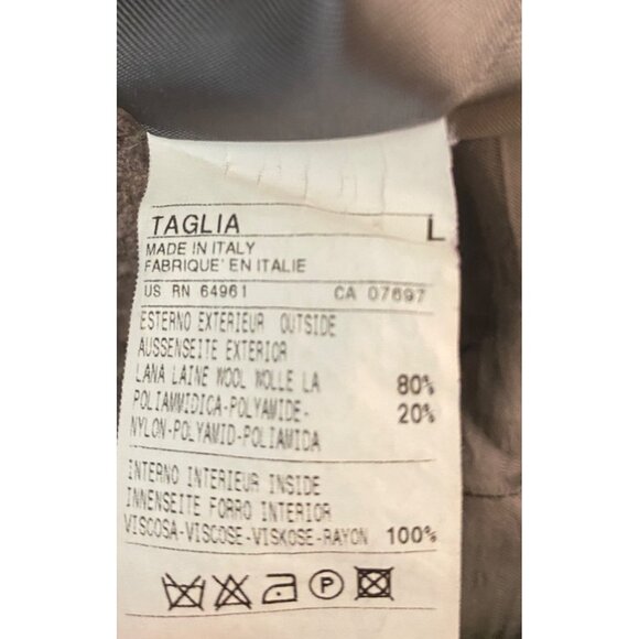 Benetton Womens Wool Blend Gray Peacoat Made In Italy Large - Picture 5 of 13